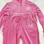 DINA Pink Velour Tracksuit Set