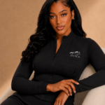 DINA Black Zip-Up Flare Set – Black