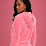 DINA Pink Velour Tracksuit Set